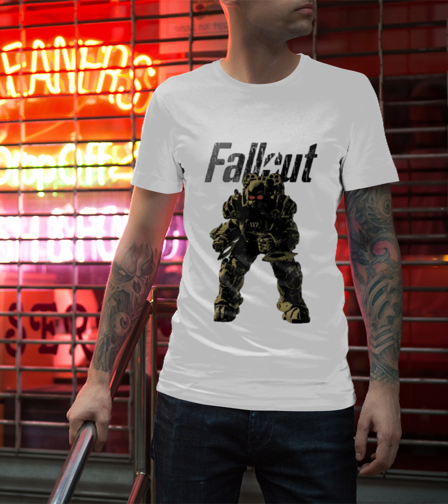Fallout Power Armor Iconic Gaming Symbol Bold Apocalyptic Style T-Shirt