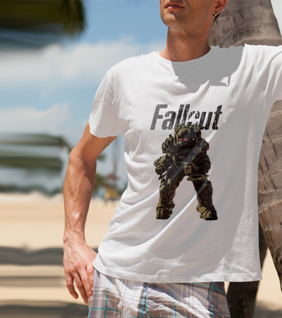 Fallout Power Armor Iconic Gaming Symbol Bold Apocalyptic Style T-Shirt