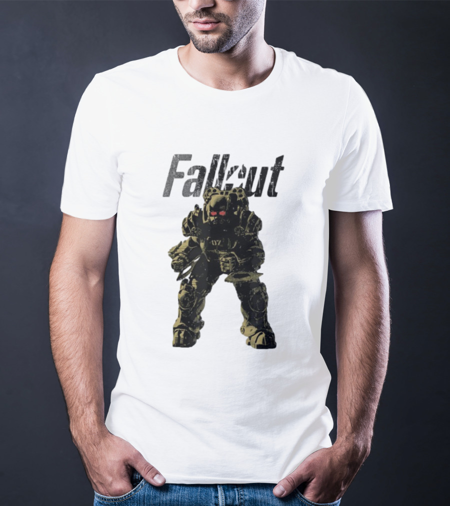 Fallout Power Armor Iconic Gaming Symbol Bold Apocalyptic Style T-Shirt
