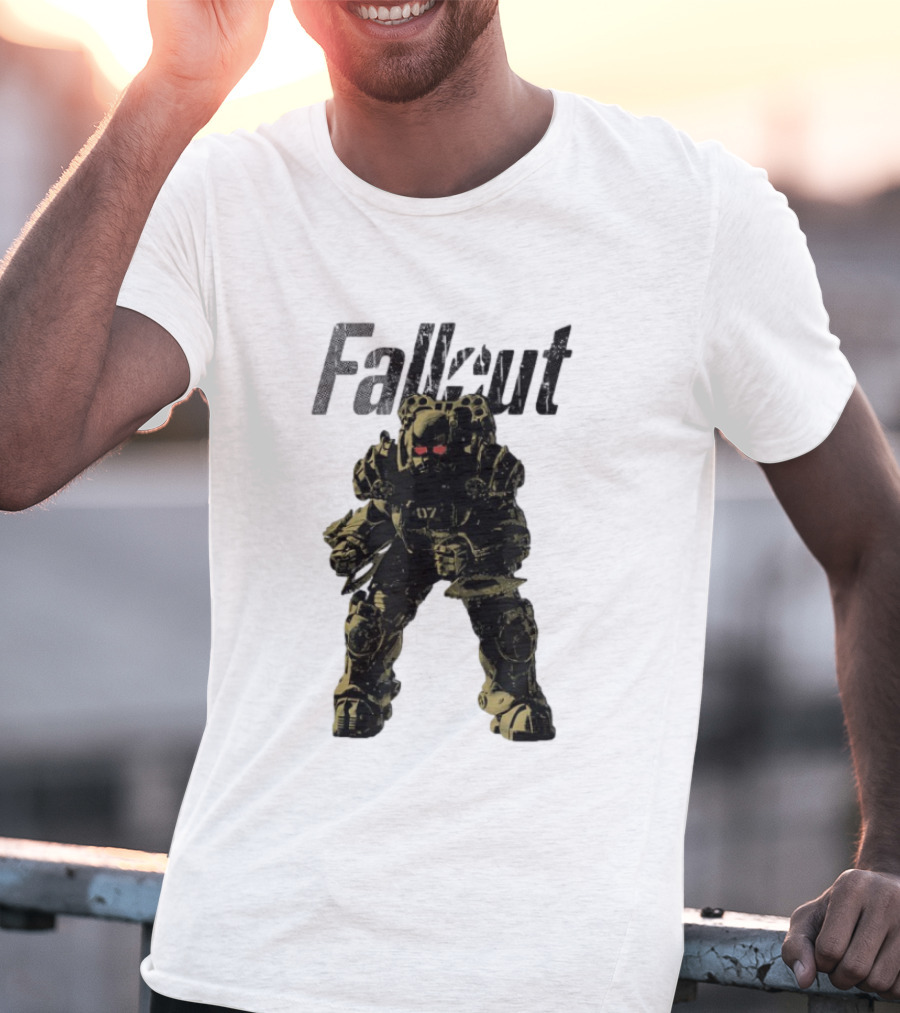 Fallout Power Armor Iconic Gaming Symbol Bold Apocalyptic Style T-Shirt