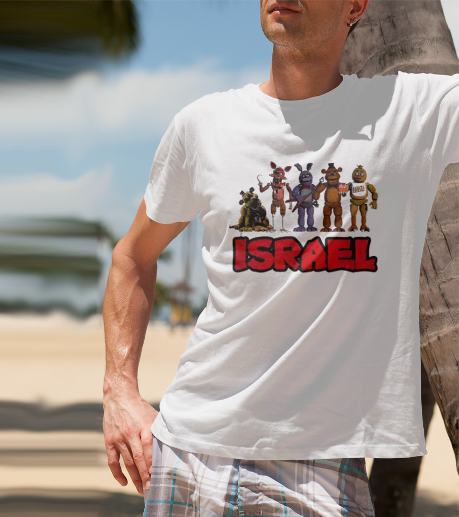 Five Nights At Freddy's Characters Israel Text T-Shirt