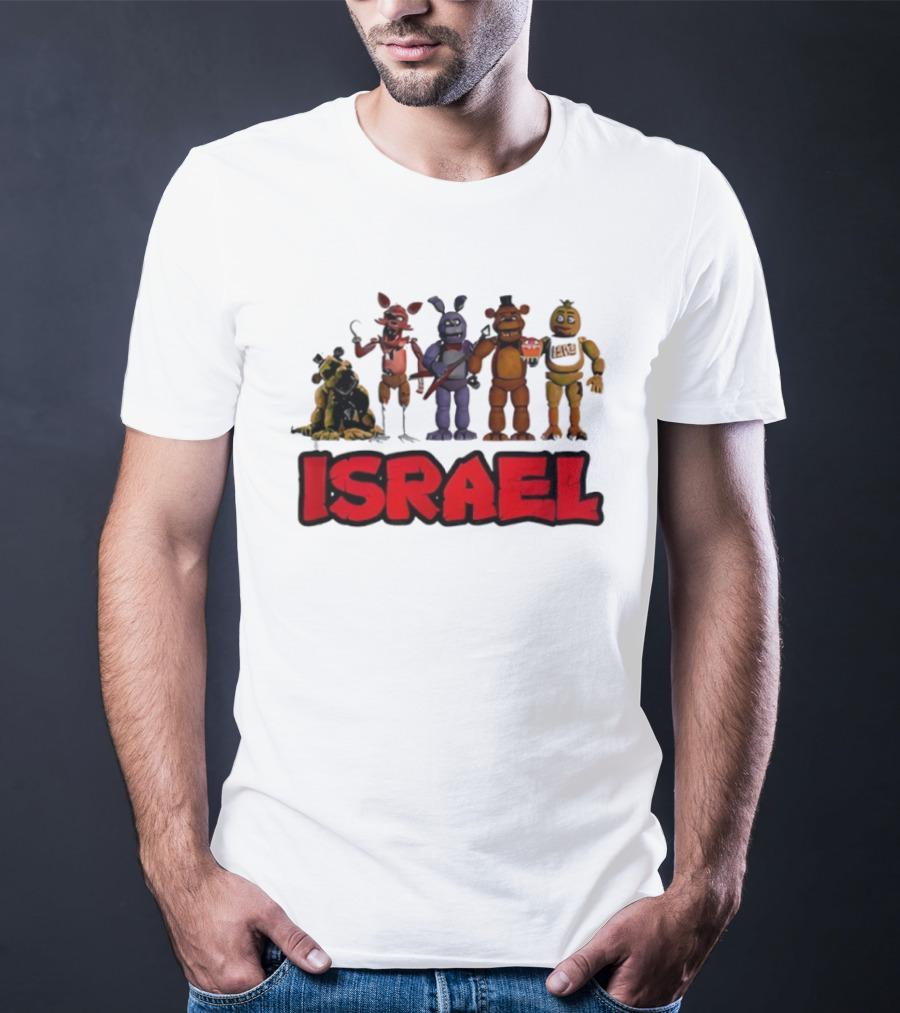 Five Nights At Freddy's Characters Israel Text T-Shirt