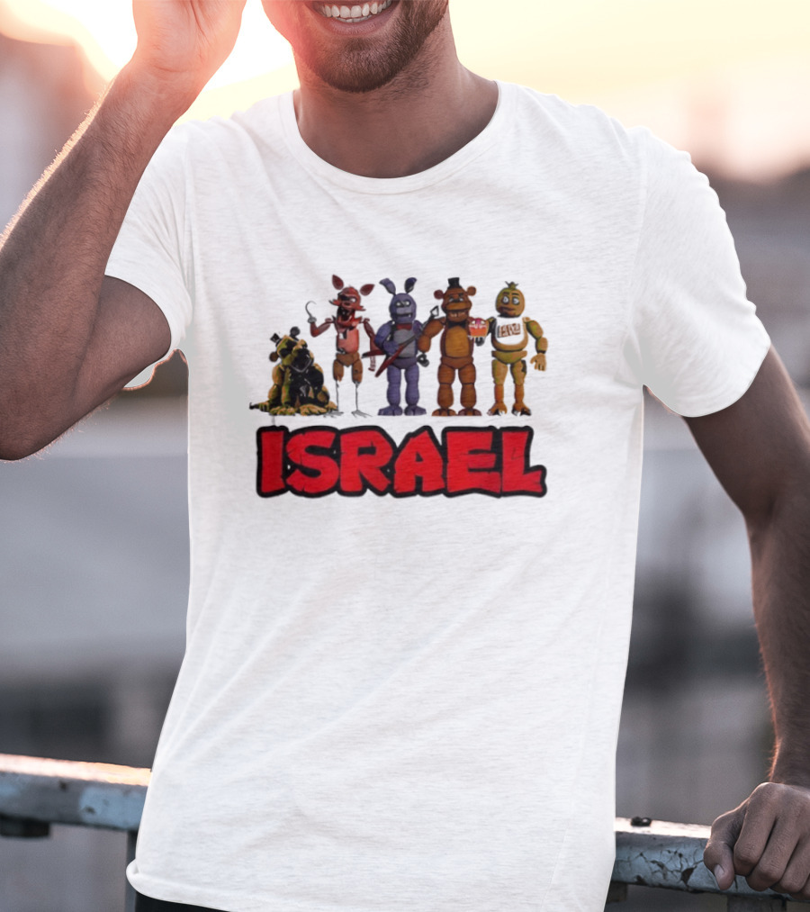 Five Nights At Freddy's Characters Israel Text T-Shirt