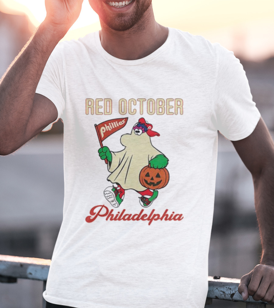 Red October Phillies Phanatic Ghost Halloween Pumpkin T-Shirt