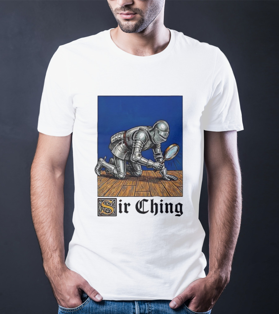 Sir Ching Knight Armor Magnifying Glass Search T-Shirt