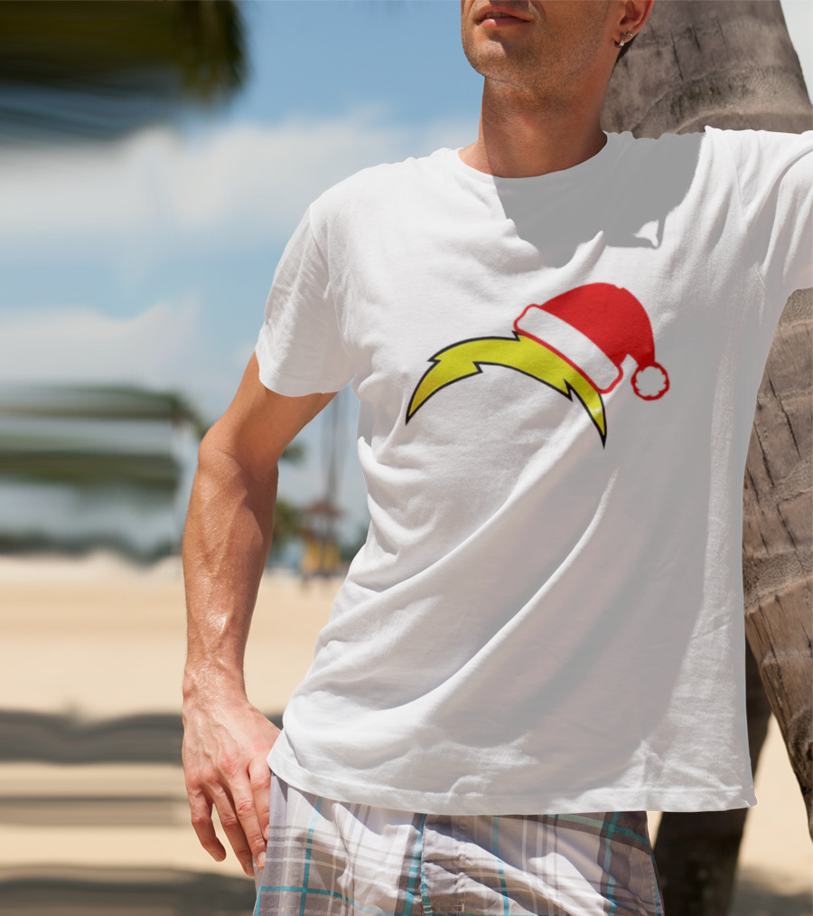 Los Angeles Chargers NFL Santa Hat Bolt T-Shirt