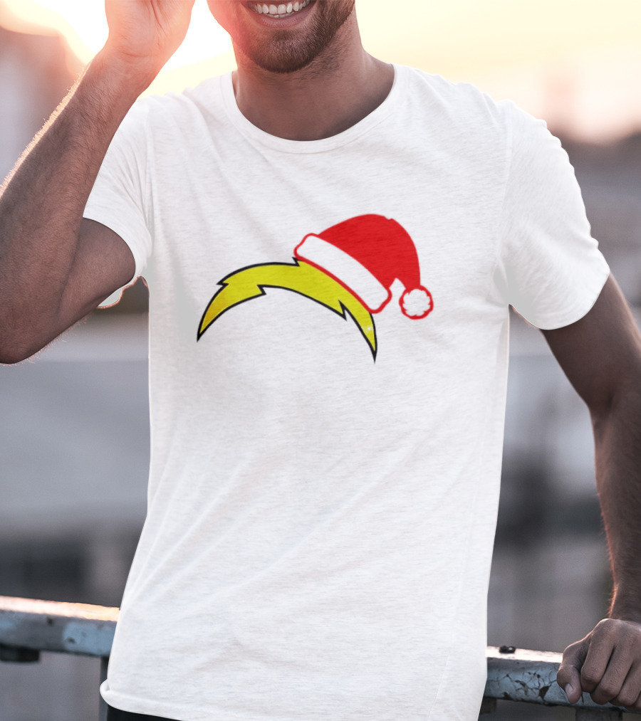 Los Angeles Chargers NFL Santa Hat Bolt T-Shirt