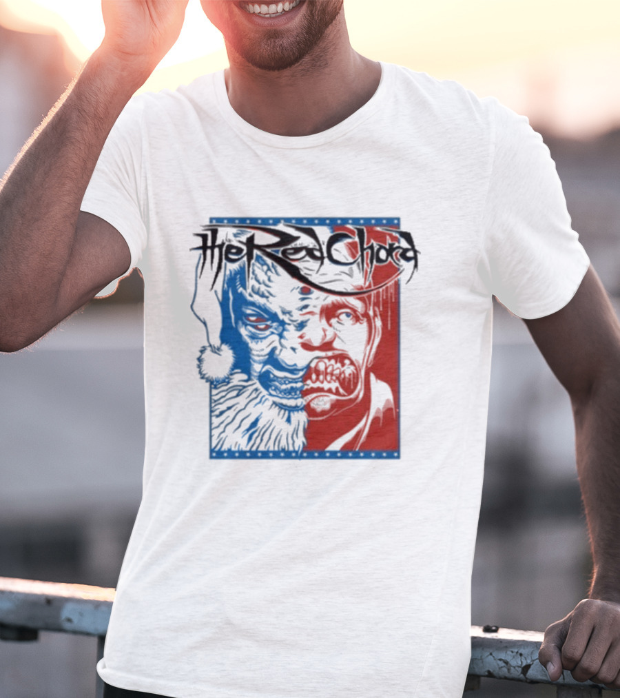 The Red Chord Split Face Blue And Red Duality Artwork T-Shirt