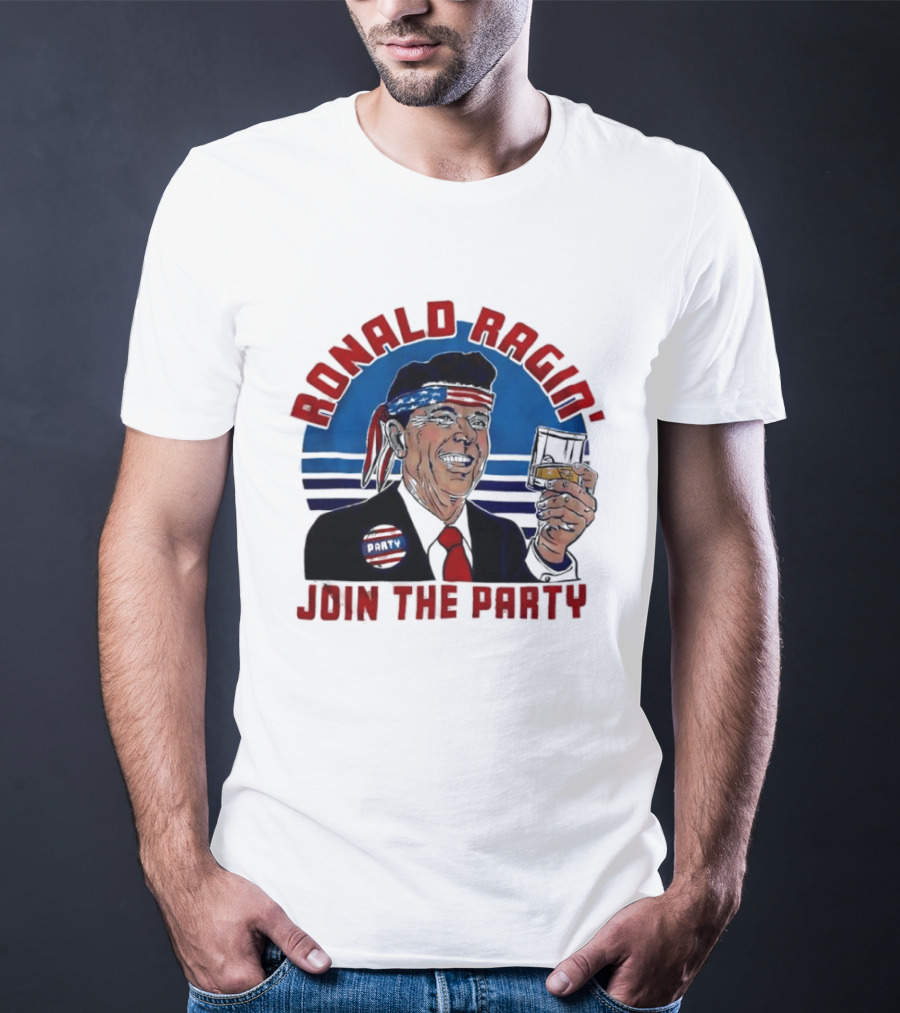 Ronald Ragin Join The Party President Retro Headband T-Shirt