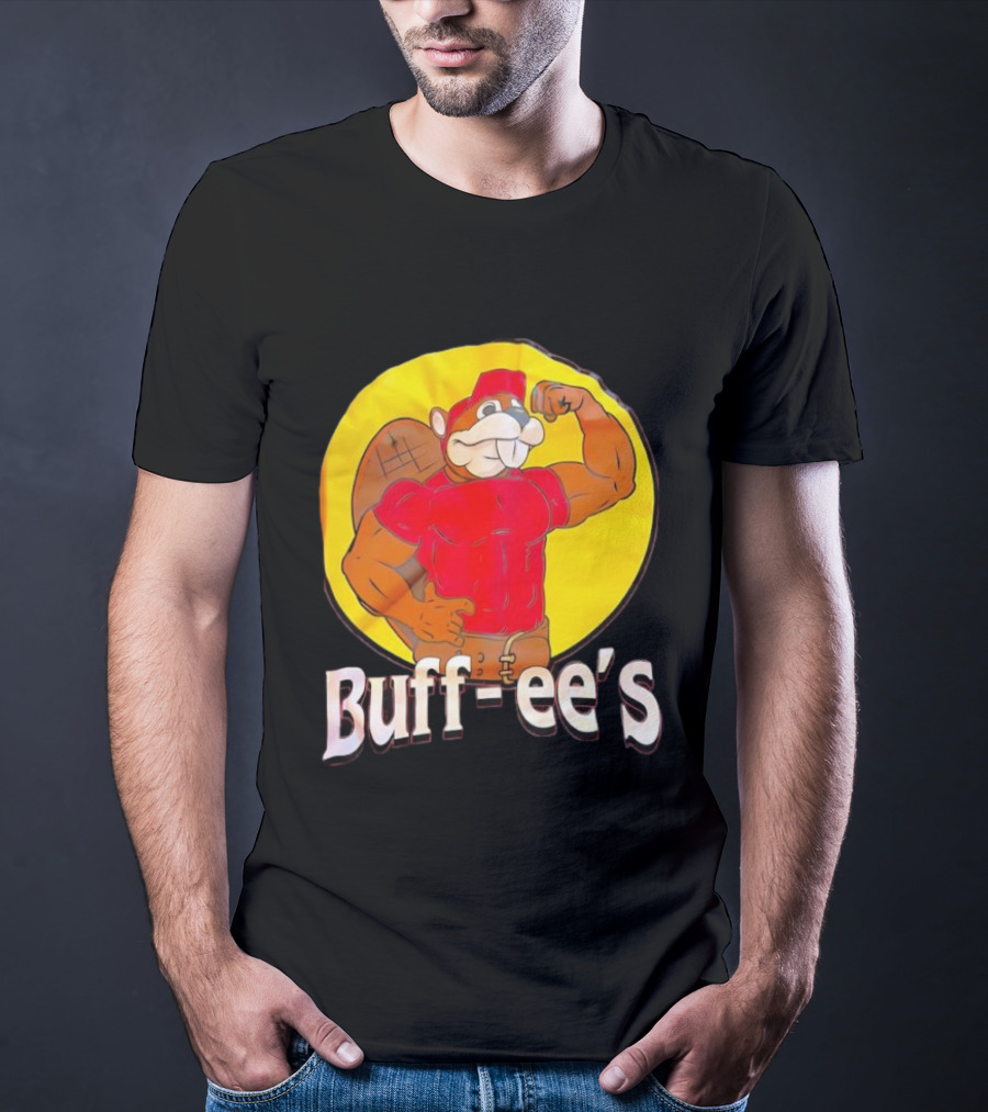Buff Ee's Gym Muscular Beaver Flexing Muscles T-Shirt