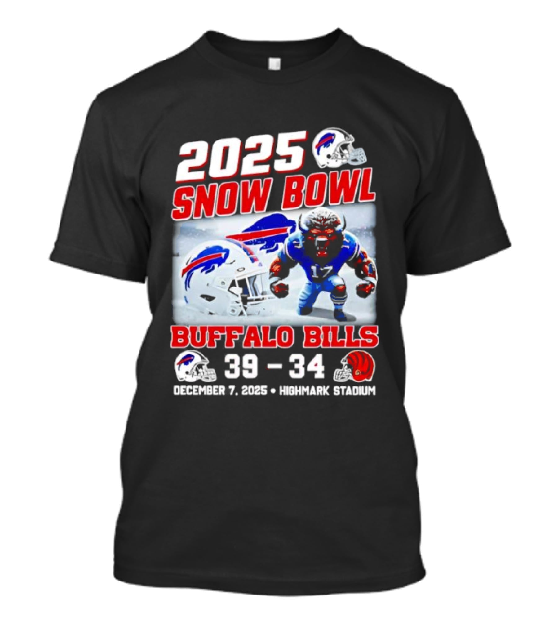 2025 Snow Bowl Buffalo Bills 39 34 Highlights Winnaar T-Shirt
