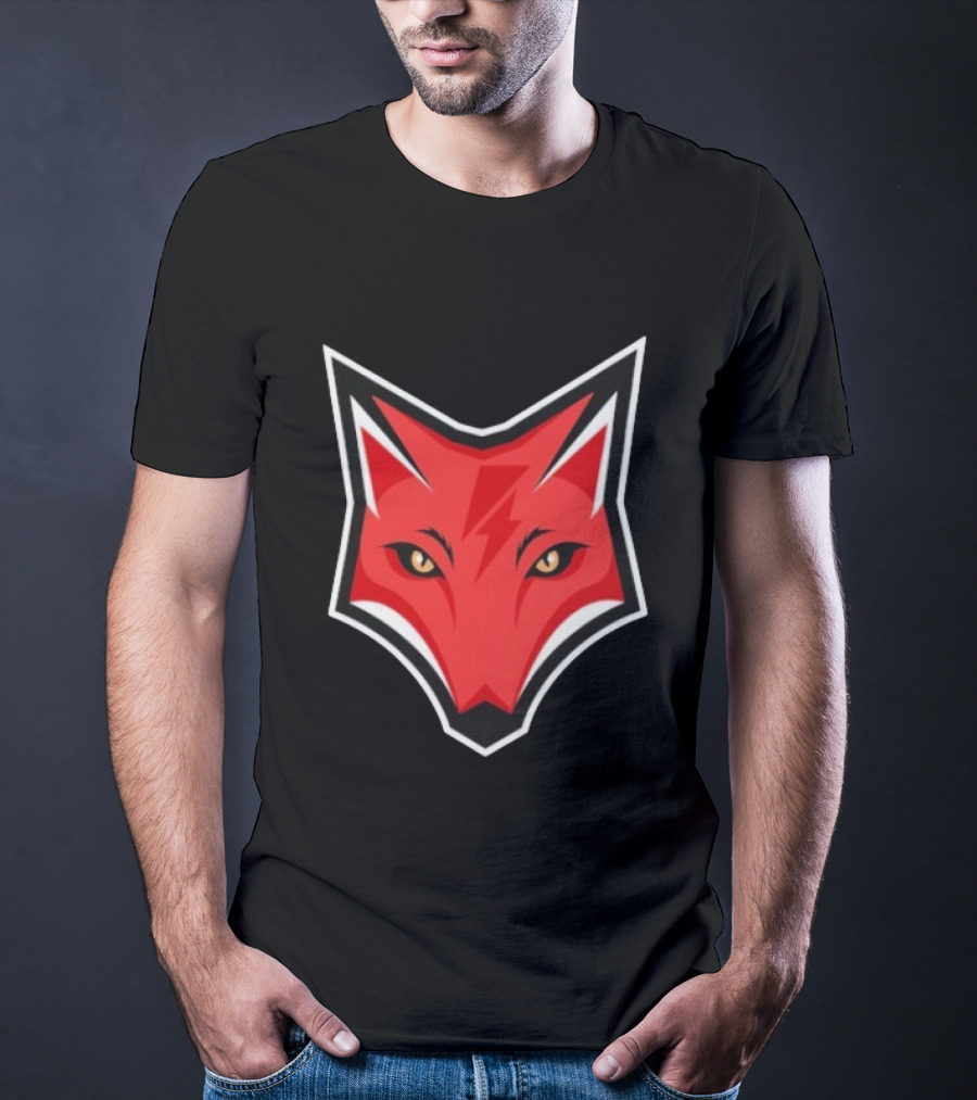 Electric Fox Lightning Emblem Red Fox Face T-Shirt
