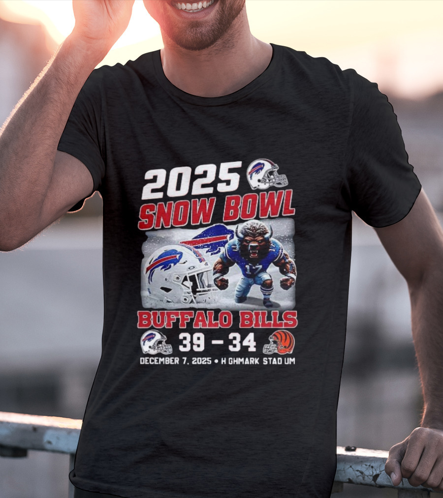 2025 Snow Bowl Buffalo Bills 39 34 December 7 Highmark Stadium Buffalo Vs Cincinnati T-Shirt