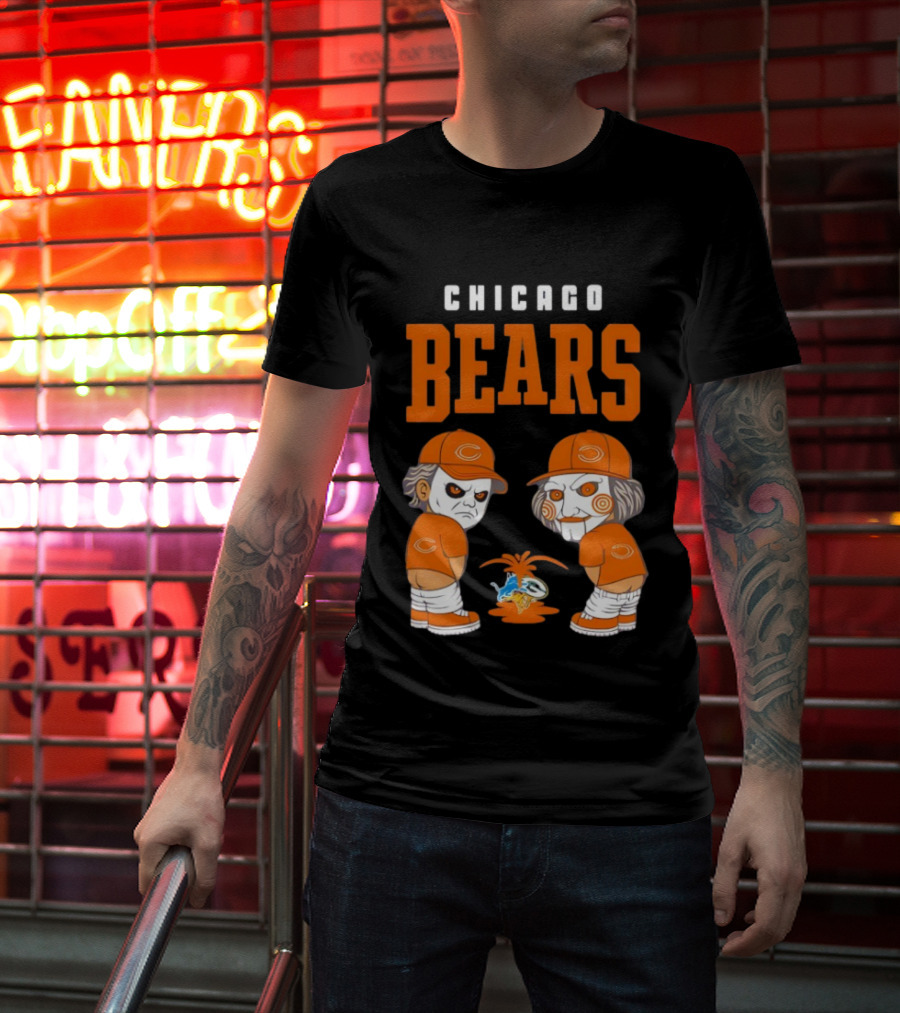 Chicago Bears Michael Myers Billy The Puppet Miami Dolphins Rivalry T-Shirt