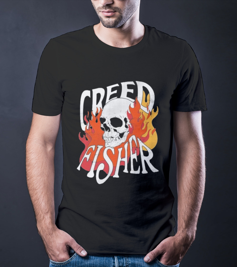 Creed Fisher Skull Flames Fire T-Shirt