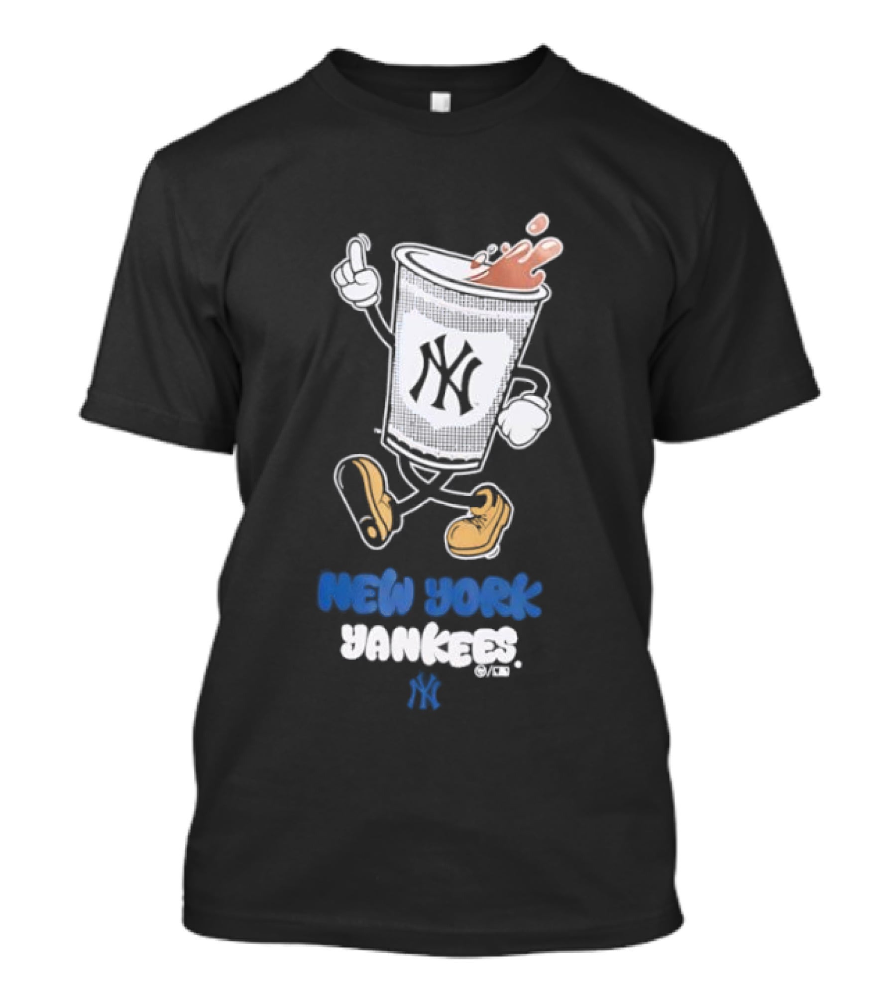 NY Yankees Coffee Cup Cartoon T-Shirt
