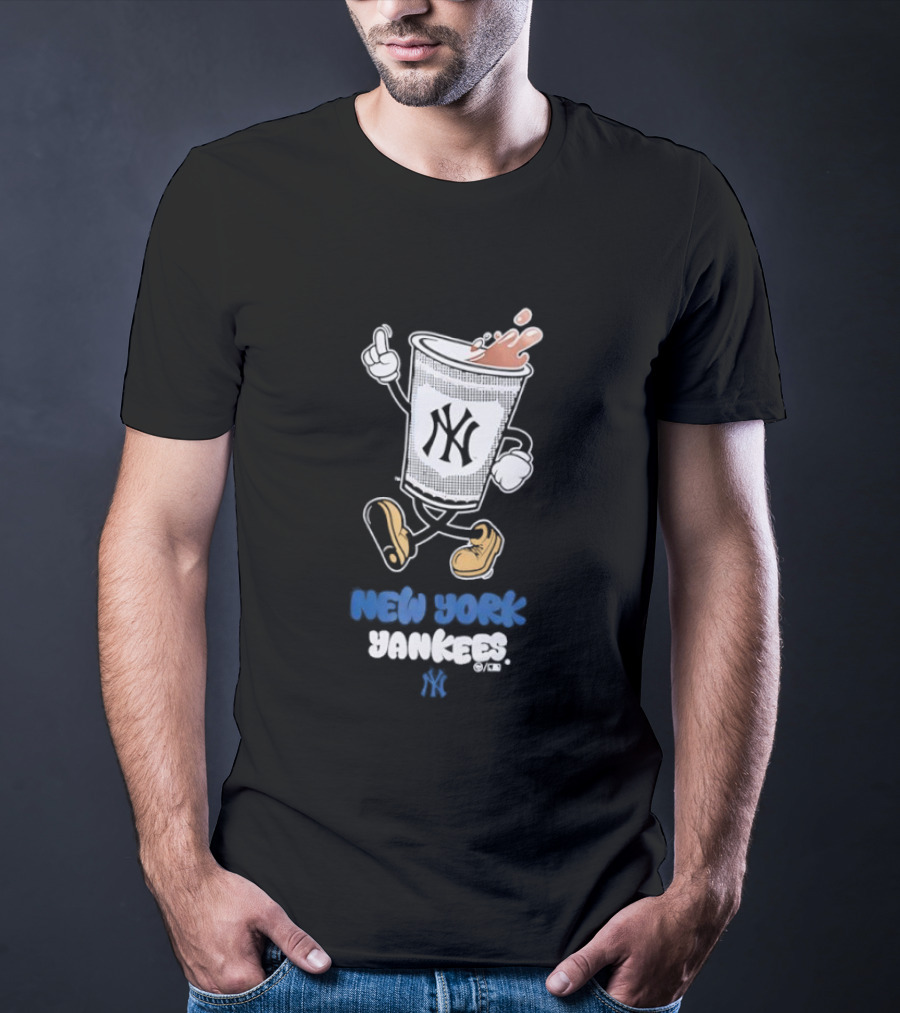 NY Yankees Coffee Cup Cartoon T-Shirt