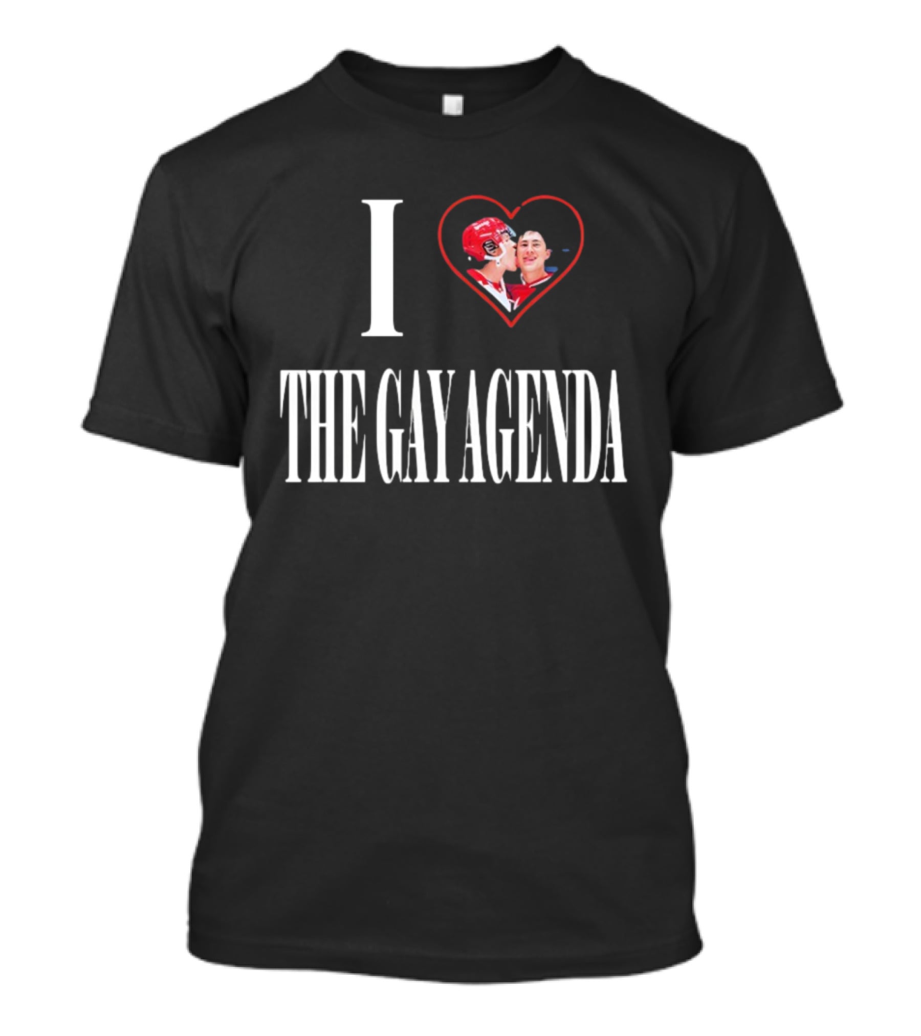 I Love The Gay Agenda Hockey Embrace T-Shirt