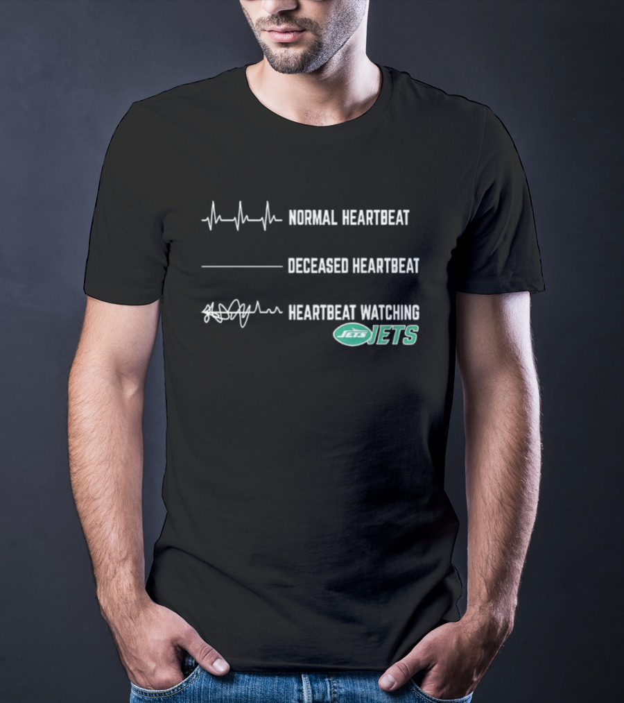 Normal Heartbeat Deceased Heartbeat Heartbeat Ing New York Jets T-Shirt