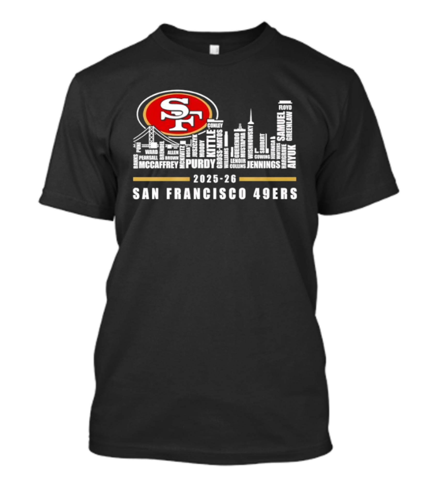 San Francisco 49ers 2025 26 SF Skyline Iconic Football Team T-Shirt