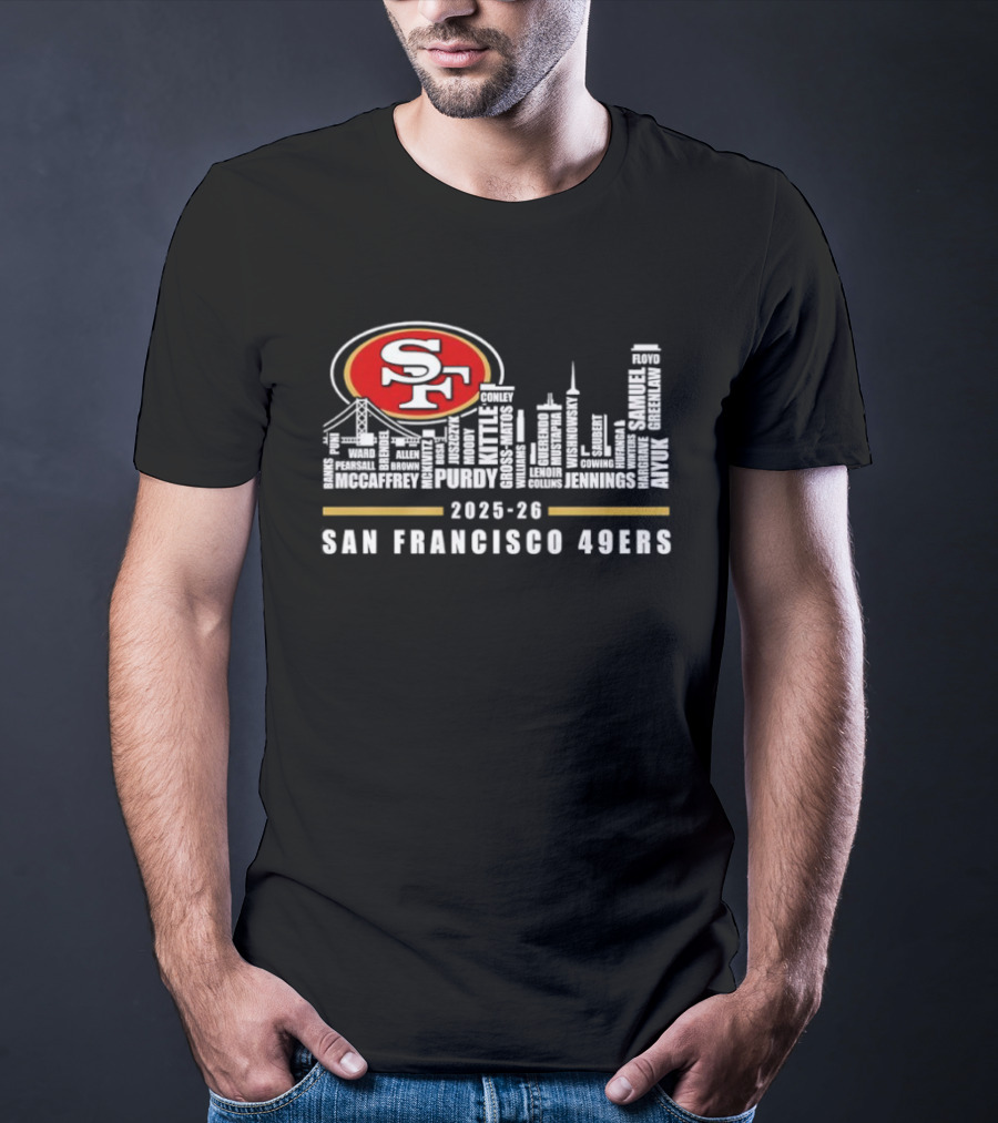 San Francisco 49ers 2025 26 SF Skyline Iconic Football Team T-Shirt