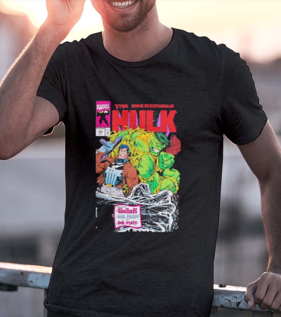 The Incredible Hulk Issue #396 Featuring The Punisher Mr. Fixit Mr. Frost Marvel Comics T-Shirt