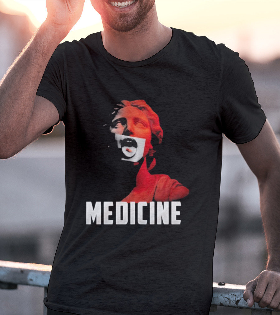Toza Medicine Statue Red Sculpture With Distorted Face T-Shirt