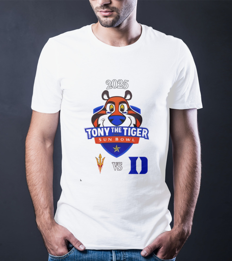 Arizona State Sun Devils Vs Duke Blue Devils 2025 Tony The Tiger Sun Bowl College Football Game T-Shirt