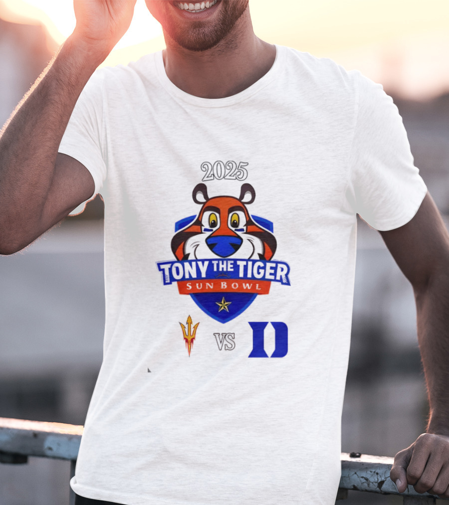 Arizona State Sun Devils Vs Duke Blue Devils 2025 Tony The Tiger Sun Bowl College Football Game T-Shirt