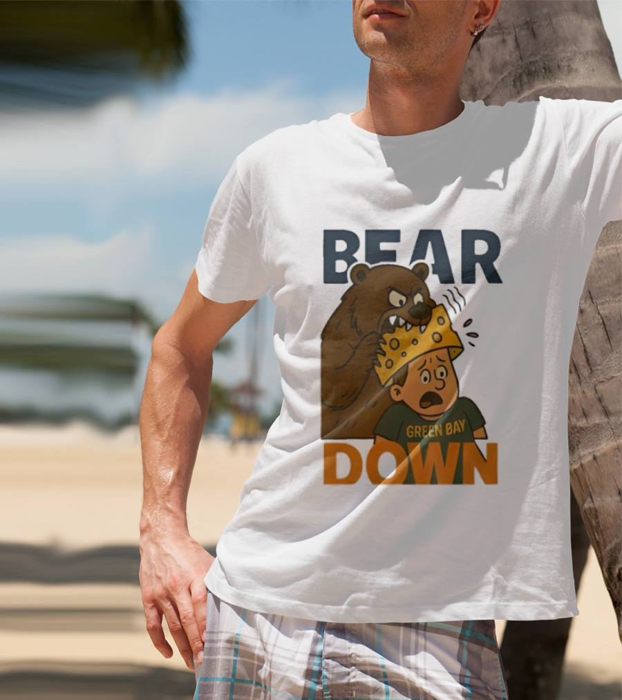 Bear Down Green Bay Packers Rivalry Cheesy Confrontation T-Shirt