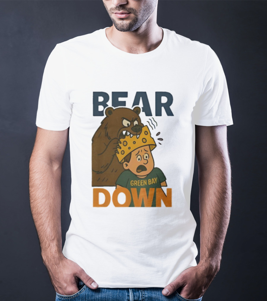 Bear Down Green Bay Packers Rivalry Cheesy Confrontation T-Shirt