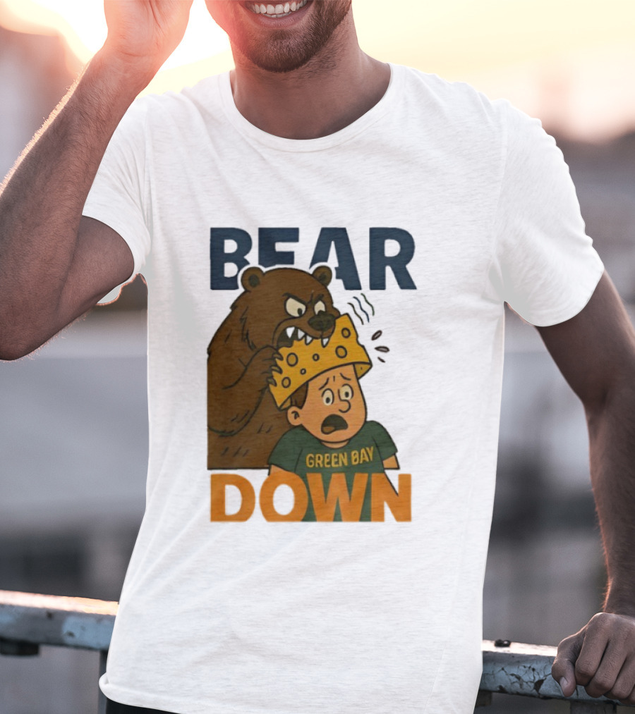 Bear Down Green Bay Packers Rivalry Cheesy Confrontation T-Shirt