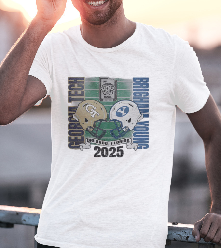 Georgia Tech Vs Brigham Young 2025 Pop Tarts Bowl Orlando Football Helmets T-Shirt