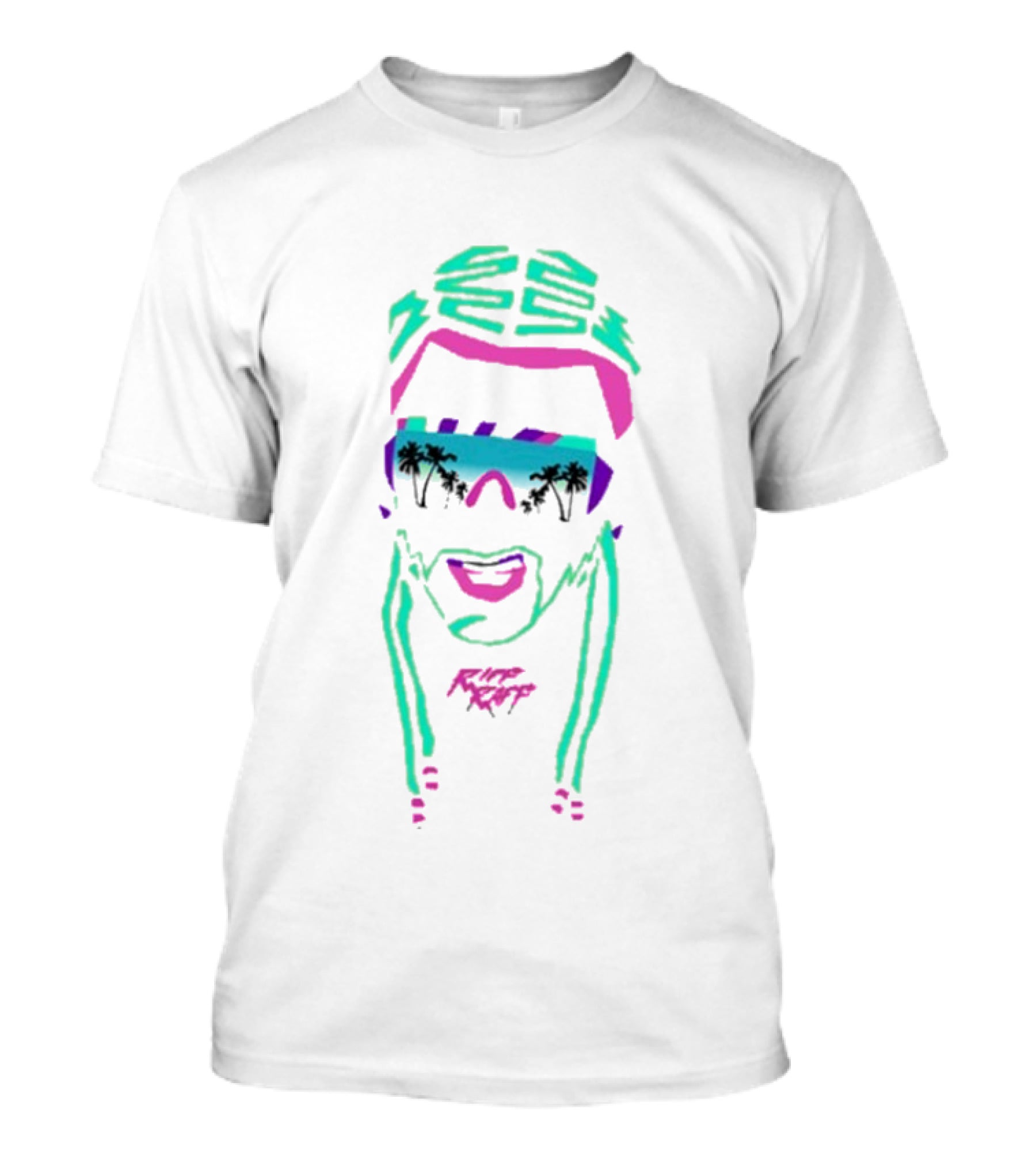Dale Dan Tony Aquaberry Icōn Neon Sunglasses Tropical Vibes Retro 80s T-Shirt