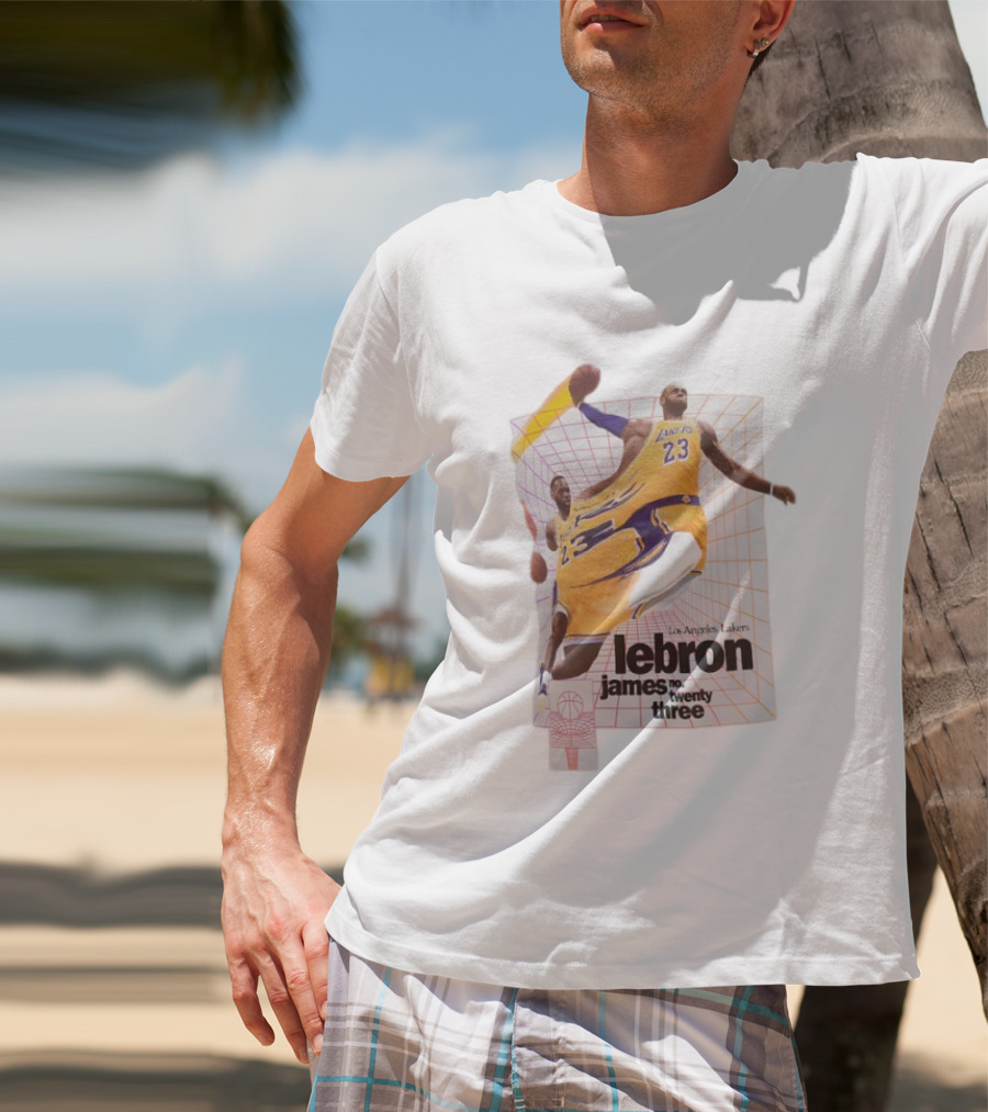 Los Angeles Lakers LeBron James Number 23 Time Warp Basketball T-Shirt