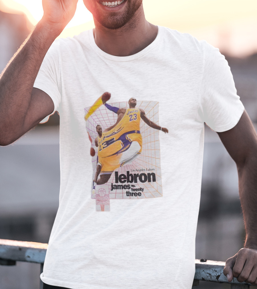 Los Angeles Lakers LeBron James Number 23 Time Warp Basketball T-Shirt