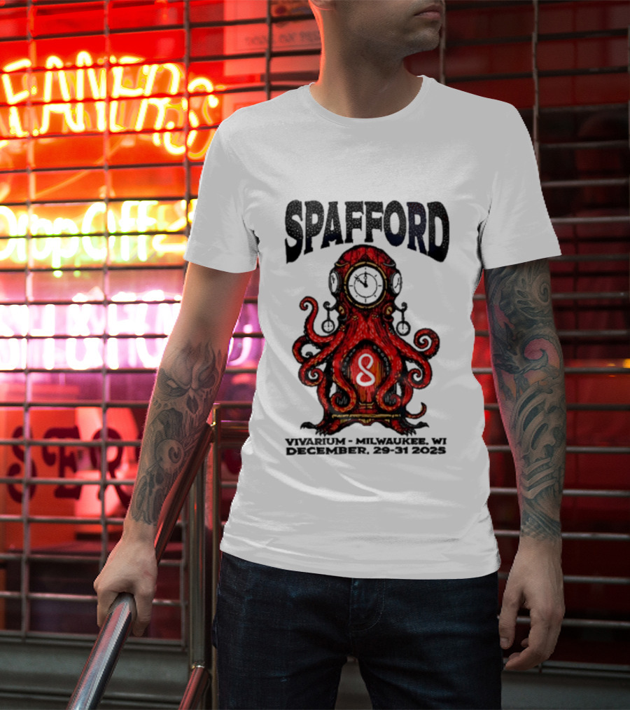Spafford Dec 29 31 2025 Vivarium Milwaukee WI Red Octopus Anchor T-Shirt