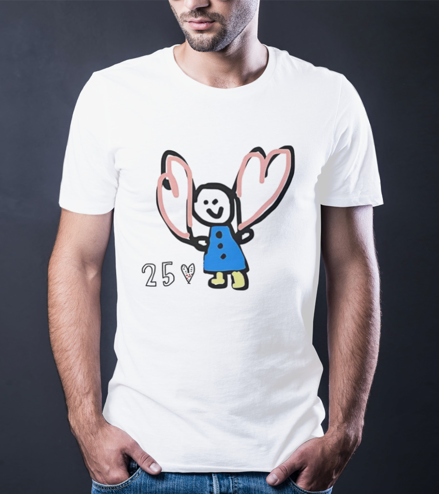 Special Cartoon X Mas Heart Butterfly Wings Blue Dress T-Shirt