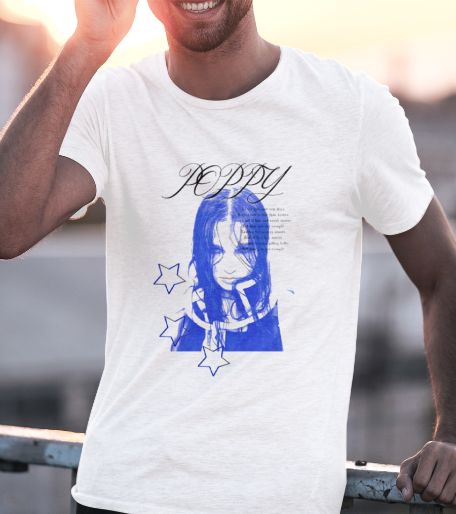 Poppy Blue Face With Stars T-Shirt