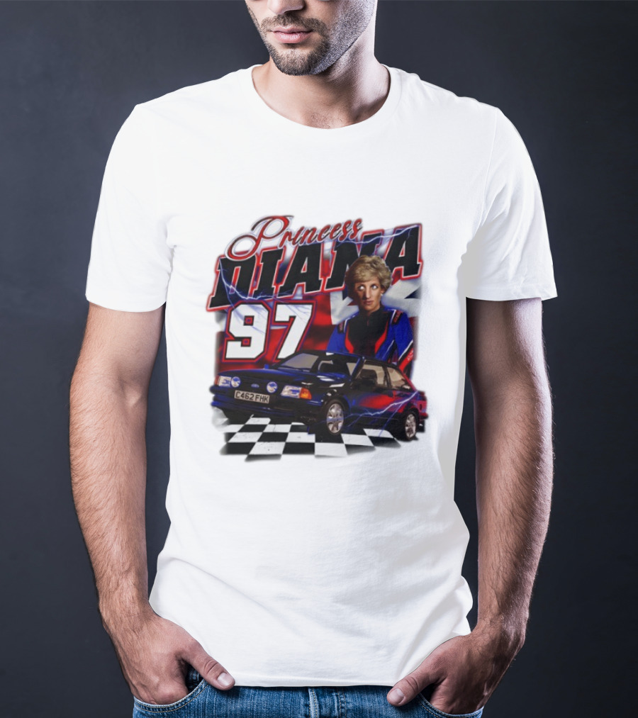 Princess Diana 97 Racer Car Union Jack T-Shirt