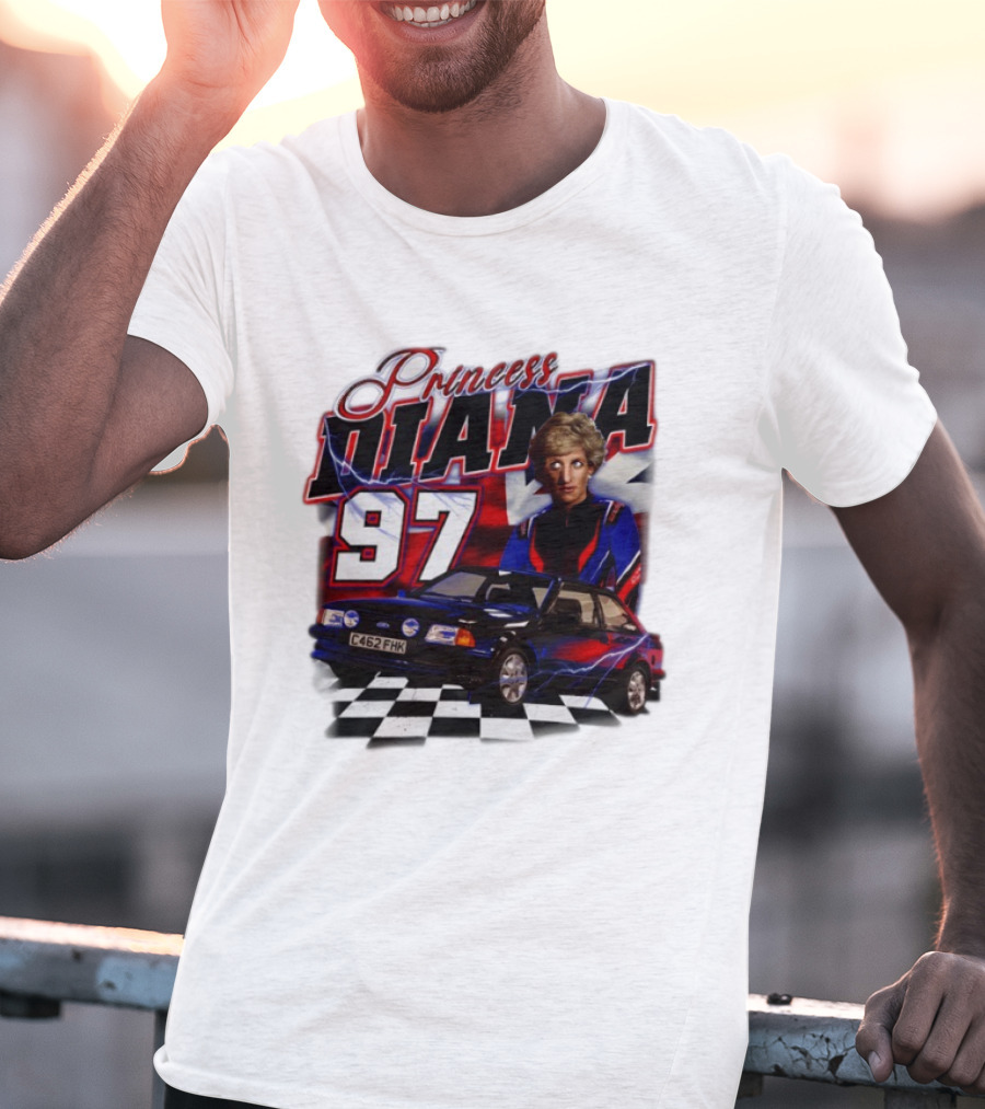 Princess Diana 97 Racer Car Union Jack T-Shirt