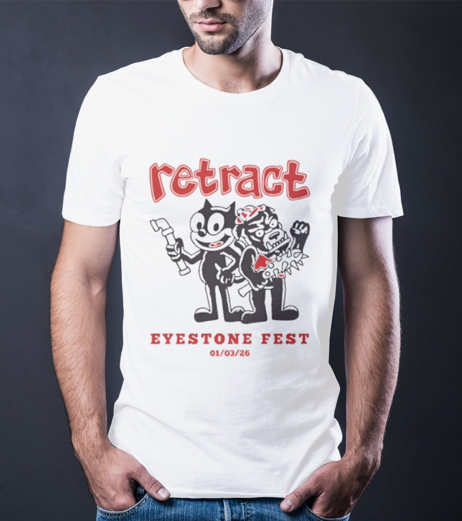 Retract Eyestone Fest 01 03 2025 Cartoon Characters With Wrench And Brush T-Shirt