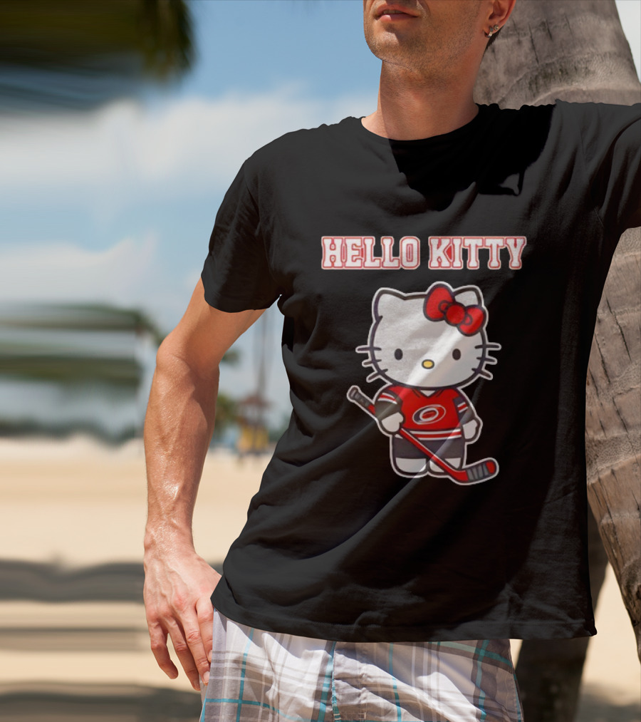 Carolina Hurricanes Hello Kitty Night Cute Hockey T-Shirt