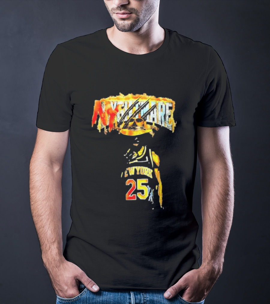 Jalen Brunson New York 25 Ny Nightmare Freddy Krueger T-Shirt