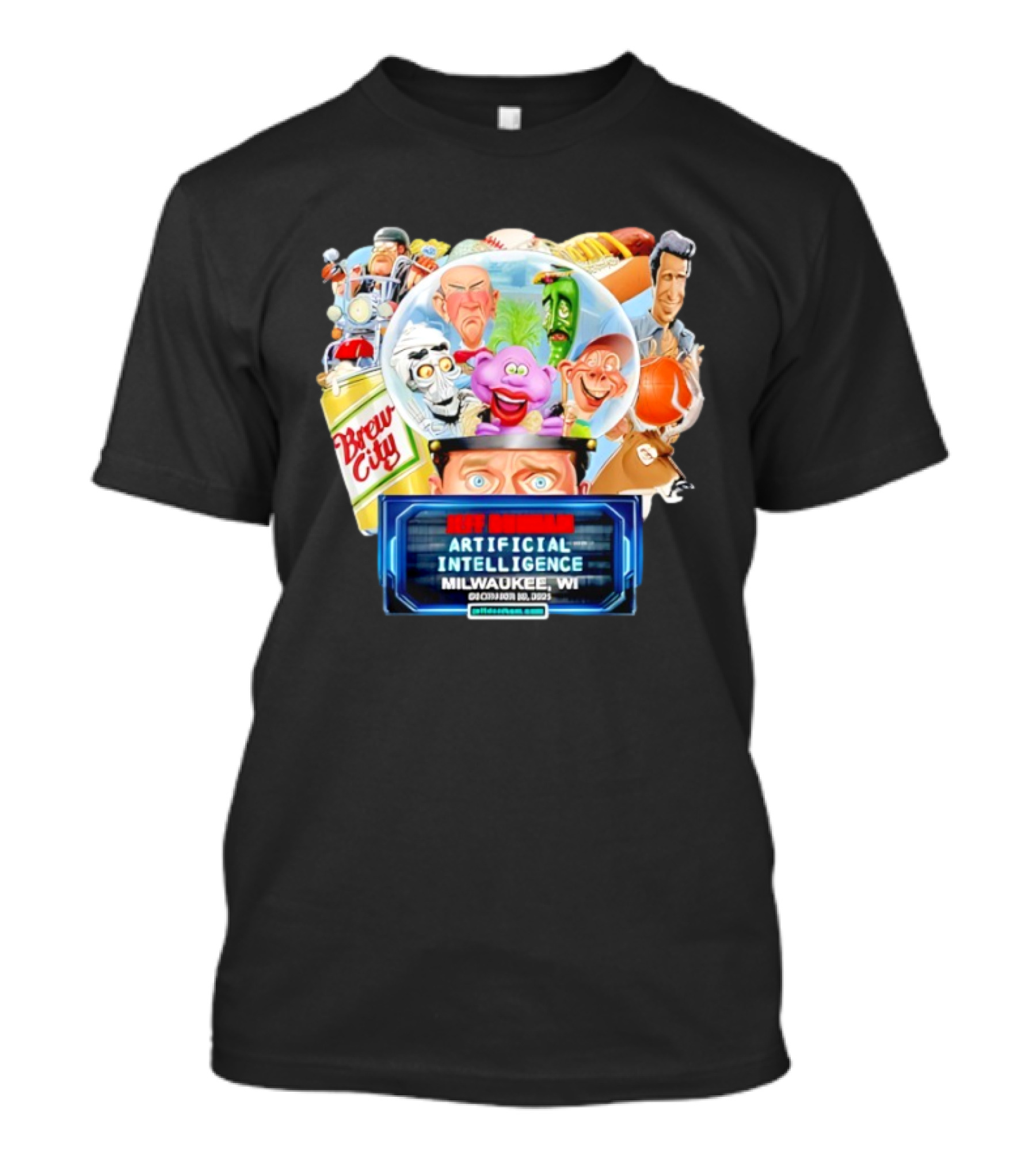 Jeff Dunham Artificial Intelligence Brew City Milwaukee WI 2025 T-Shirt