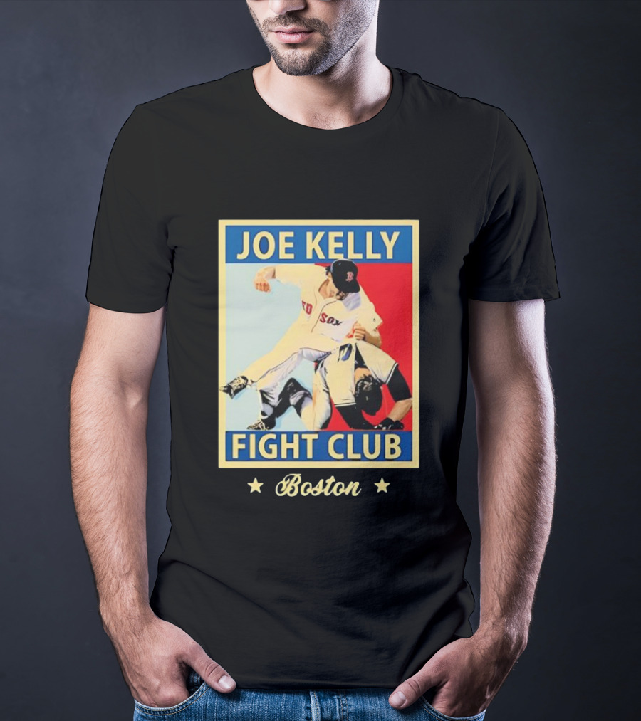 Joe Kelly Fight Club Boston Red Sox Baseball Action T-Shirt