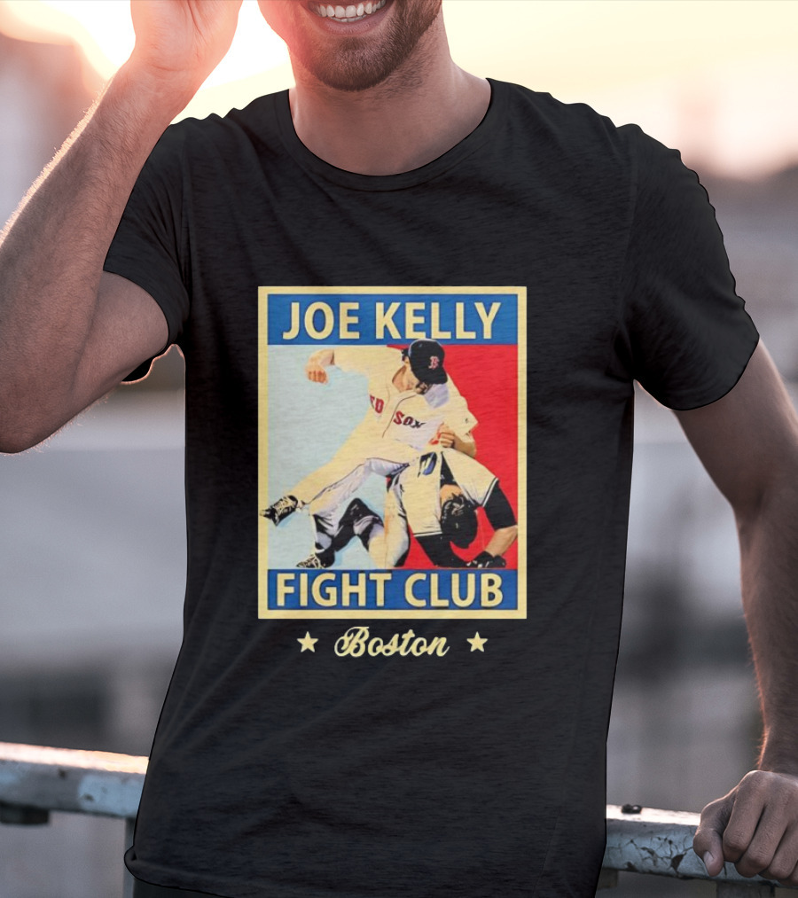 Joe Kelly Fight Club Boston Red Sox Baseball Action T-Shirt