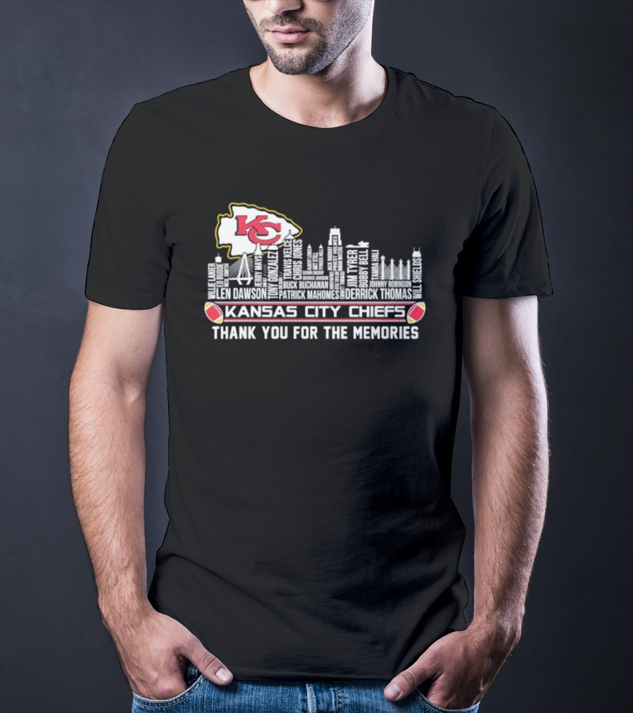 Kansas City Chiefs Thank You For The Memories City Skyline KC T-Shirt