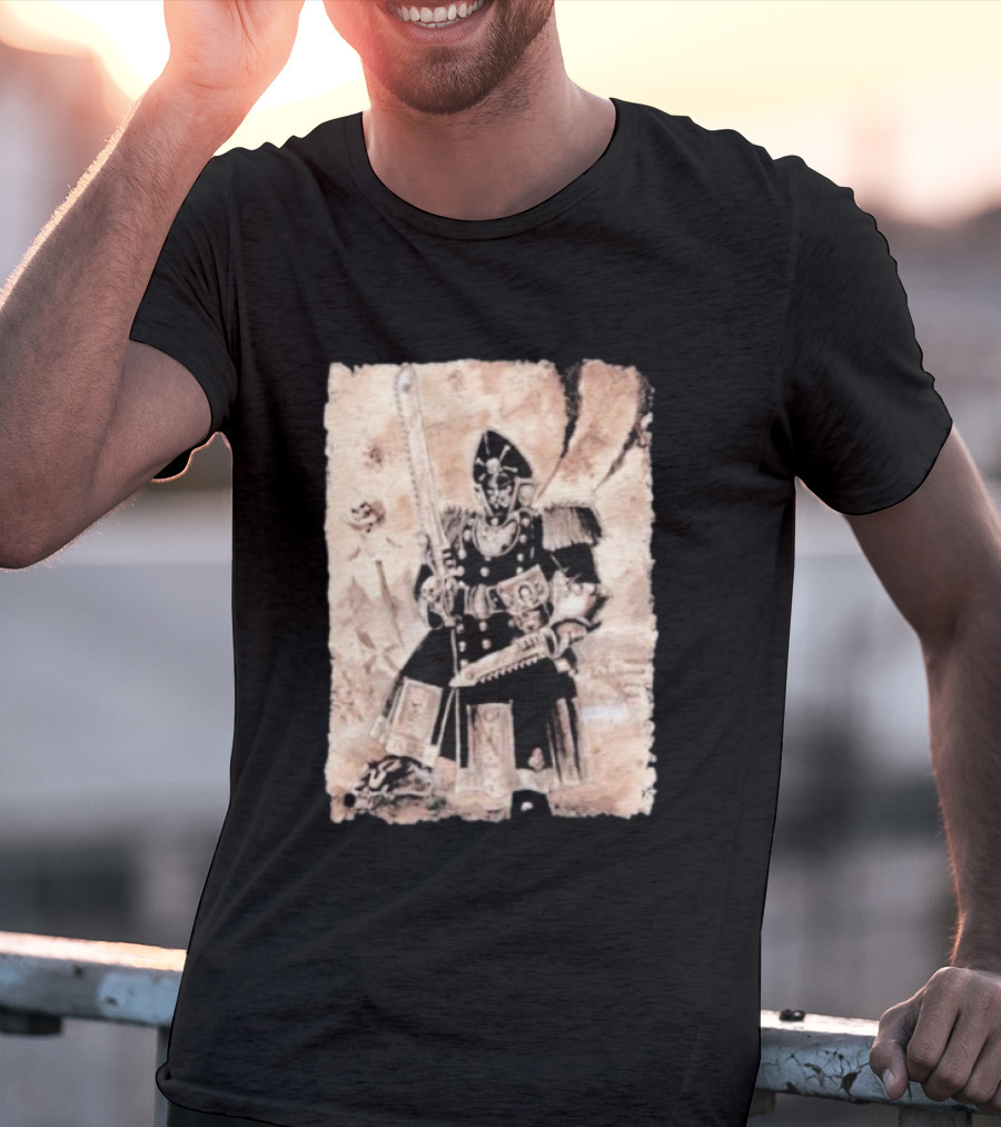 Grimdark Commissar Warhammer 40k Chainsword Artillery T-Shirt