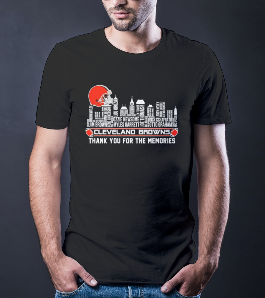 Cleveland Browns Thank You For The Memories City Skyline Helmet Football T-Shirt